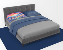 Load image into Gallery viewer, Periwinkles in Color Fabric Standard Pillowcase – Artistic Decorative Front, White Back