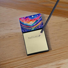 Load image into Gallery viewer, Periwinkles in Color Sticky Note Holder- Refiilable Desk Accessory Note Pad