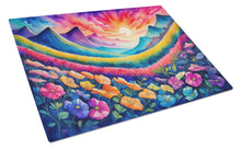 Load image into Gallery viewer, Petunias in Color Glass Cutting Boards – Durable, Decorative Kitchen Art Large