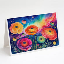 Load image into Gallery viewer, Ranunculus in Color Greeting Cards -  Blank Note Cards – 8-Pack of Artist-Designed Cards with Envelopes