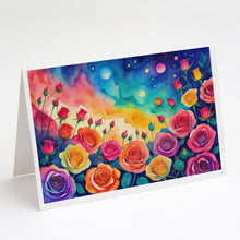 Load image into Gallery viewer, Roses in Color Greeting Cards -  Blank Note Cards – 8-Pack of Artist-Designed Cards with Envelopes
