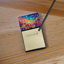 Load image into Gallery viewer, Roses in Color Sticky Note Holder- Refiilable Desk Accessory Note Pad