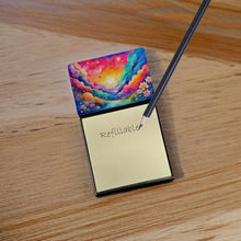 Load image into Gallery viewer, Stock, or Gillyflower in Color Sticky Note Holder- Refiilable Desk Accessory Note Pad
