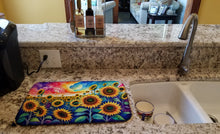 Load image into Gallery viewer, Sunflowers in Color Dish Drying Mat