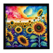 Load image into Gallery viewer, Sunflowers in Color Framed Metal Print