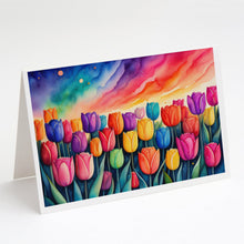 Load image into Gallery viewer, Tulips in Color Greeting Cards -  Blank Note Cards – 8-Pack of Artist-Designed Cards with Envelopes