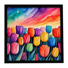 Load image into Gallery viewer, Tulips in Color Framed Metal Print
