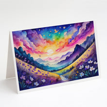 Load image into Gallery viewer, Violets in Color Greeting Cards -  Blank Note Cards – 8-Pack of Artist-Designed Cards with Envelopes