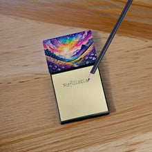 Load image into Gallery viewer, Violets in Color Sticky Note Holder- Refiilable Desk Accessory Note Pad