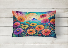 Load image into Gallery viewer, Zinnias in Color Fabric Decorative Pillow