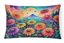 Load image into Gallery viewer, Zinnias in Color Fabric Decorative Pillow
