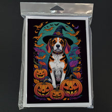 Load image into Gallery viewer, Beagle Witchy Halloween Greeting Cards -  Blank Note Cards – 8-Pack of Artist-Designed Cards with Envelopes