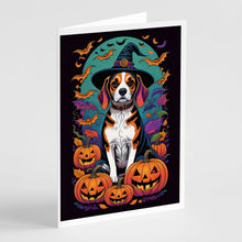 Load image into Gallery viewer, Beagle Witchy Halloween Greeting Cards -  Blank Note Cards – 8-Pack of Artist-Designed Cards with Envelopes