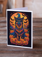 Load image into Gallery viewer, Belgian Tervuren Witchy Halloween Greeting Cards -  Blank Note Cards – 8-Pack of Artist-Designed Cards with Envelopes