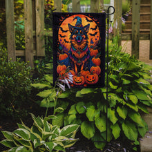 Load image into Gallery viewer, Belgian Tervuren Witchy Halloween Garden Flag – Witch Dog with Pumpkins, Bats &amp; Jack-o'-Lanterns