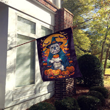 Load image into Gallery viewer, White English Bulldog Witchy Halloween House Flag
