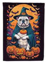 Load image into Gallery viewer, White English Bulldog Witchy Halloween House Flag