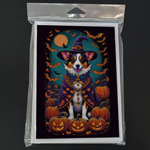 Load image into Gallery viewer, Corgi Witchy Halloween Greeting Cards -  Blank Note Cards – 8-Pack of Artist-Designed Cards with Envelopes