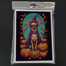 Load image into Gallery viewer, Chihuahua Witchy Halloween Greeting Cards -  Blank Note Cards – 8-Pack of Artist-Designed Cards with Envelopes