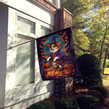 Load image into Gallery viewer, Corgi Witchy Halloween House Flag