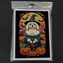 Load image into Gallery viewer, Coton De Tulear Witchy Halloween Greeting Cards -  Blank Note Cards – 8-Pack of Artist-Designed Cards with Envelopes