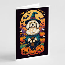 Load image into Gallery viewer, Coton De Tulear Witchy Halloween Greeting Cards -  Blank Note Cards – 8-Pack of Artist-Designed Cards with Envelopes