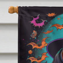 Load image into Gallery viewer, Black and Tan Dachshund Witchy Halloween House Flag