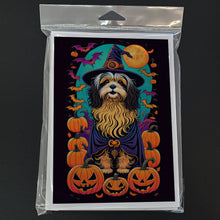 Load image into Gallery viewer, Havanese Witchy Halloween Greeting Cards -  Blank Note Cards – 8-Pack of Artist-Designed Cards with Envelopes