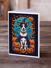 Load image into Gallery viewer, Jack Russell Terrier Witchy Halloween Greeting Cards -  Blank Note Cards – 8-Pack of Artist-Designed Cards with Envelopes