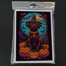 Load image into Gallery viewer, Chocolate Labrador Retriever Witchy Halloween Greeting Cards -  Blank Note Cards – 8-Pack of Artist-Designed Cards with Envelopes