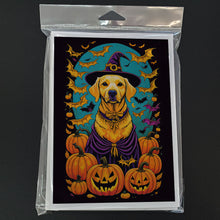 Load image into Gallery viewer, Yellow Labrador Retriever Witchy Halloween Greeting Cards -  Blank Note Cards – 8-Pack of Artist-Designed Cards with Envelopes