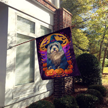 Load image into Gallery viewer, Old English Sheepdog Witchy Halloween House Flag