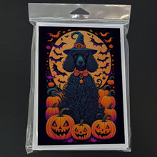 Load image into Gallery viewer, Black Standard Poodle Witchy Halloween Greeting Cards -  Blank Note Cards – 8-Pack of Artist-Designed Cards with Envelopes