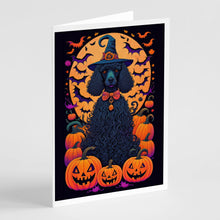 Load image into Gallery viewer, Black Standard Poodle Witchy Halloween Greeting Cards -  Blank Note Cards – 8-Pack of Artist-Designed Cards with Envelopes