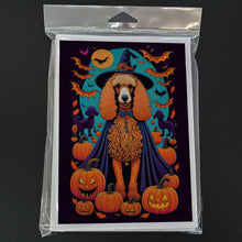 Load image into Gallery viewer, Apricot Standard Poodle Witchy Halloween Greeting Cards -  Blank Note Cards – 8-Pack of Artist-Designed Cards with Envelopes