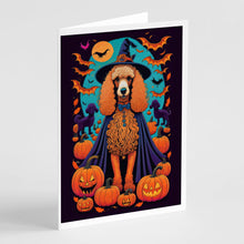 Load image into Gallery viewer, Apricot Standard Poodle Witchy Halloween Greeting Cards -  Blank Note Cards – 8-Pack of Artist-Designed Cards with Envelopes