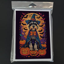 Load image into Gallery viewer, Schnauzer Witchy Halloween Greeting Cards -  Blank Note Cards – 8-Pack of Artist-Designed Cards with Envelopes