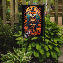 Load image into Gallery viewer, Shiba Inu Witchy Halloween Garden Flag – Witch Dog with Pumpkins, Bats &amp; Jack-o'-Lanterns