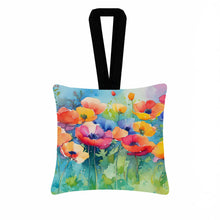 Load image into Gallery viewer, Anemones in Watercolor Hanging Square Fabric Ornament 3.5 × 3.5