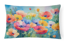 Load image into Gallery viewer, Anemones in Watercolor Fabric Decorative Pillow