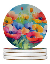 Load image into Gallery viewer, Anemones in Watercolor Large Sandstone Coasters Pack of 4