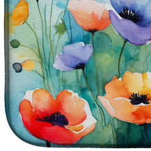 Load image into Gallery viewer, Anemones in Watercolor Dish Drying Mat