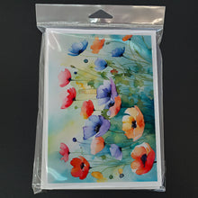 Load image into Gallery viewer, Anemones in Watercolor Greeting Cards -  Blank Note Cards – 8-Pack of Artist-Designed Cards with Envelopes
