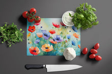 Load image into Gallery viewer, Anemones in Watercolor Glass Cutting Boards – Durable, Decorative Kitchen Art Large