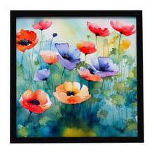 Load image into Gallery viewer, Anemones in Watercolor Framed Metal Print