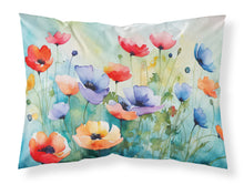 Load image into Gallery viewer, Anemones in Watercolor Fabric Standard Pillowcase – Artistic Decorative Front, White Back