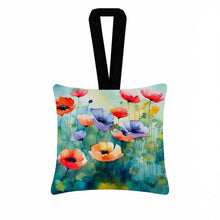 Load image into Gallery viewer, Anemones in Watercolor Hanging Square Fabric Ornament 3.5 × 3.5