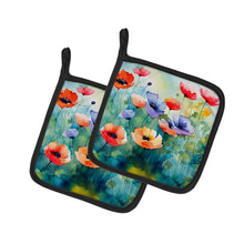 Load image into Gallery viewer, Anemones in Watercolor Pot Holders - Set of 2 Decorative Kitchen Helpers | Made in the USA