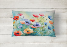 Load image into Gallery viewer, Anemones in Watercolor Fabric Decorative Pillow