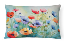 Load image into Gallery viewer, Anemones in Watercolor Fabric Decorative Pillow